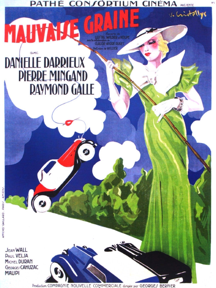 Mauvaise Graine Movie Poster Art Print (1934) by Danielle Darrieux