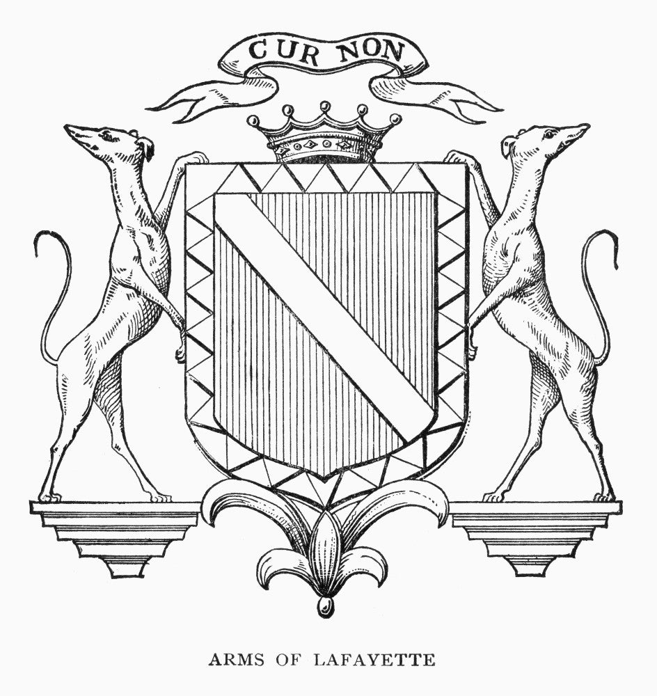 Lafayette Coat of Arms Fine Art Print - Cur Non Motto by Granger Collection