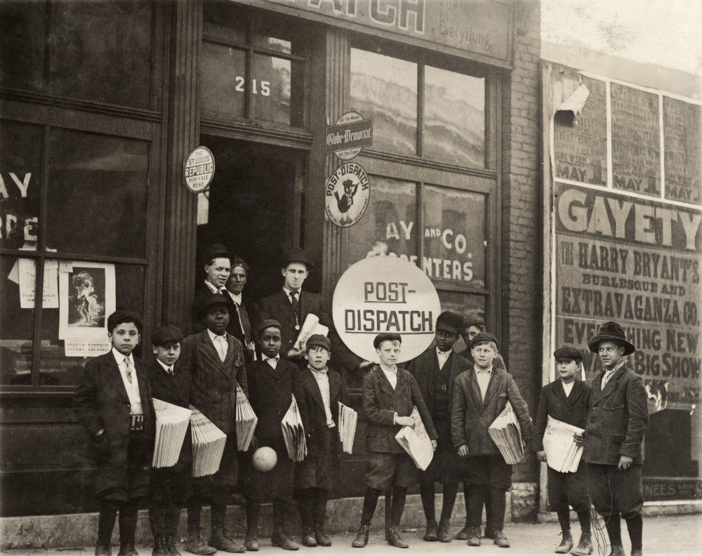 Hine: Newsboys, 1910 Photograph - St. Louis Branch Office