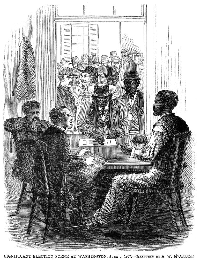 Reconstruction 1867 Fine Art Print - Black Freedmen Voting