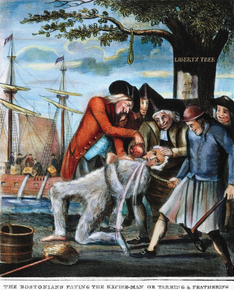 Tarring & Feathering Fine Art Print - Historical Satire on Customs Commissioner