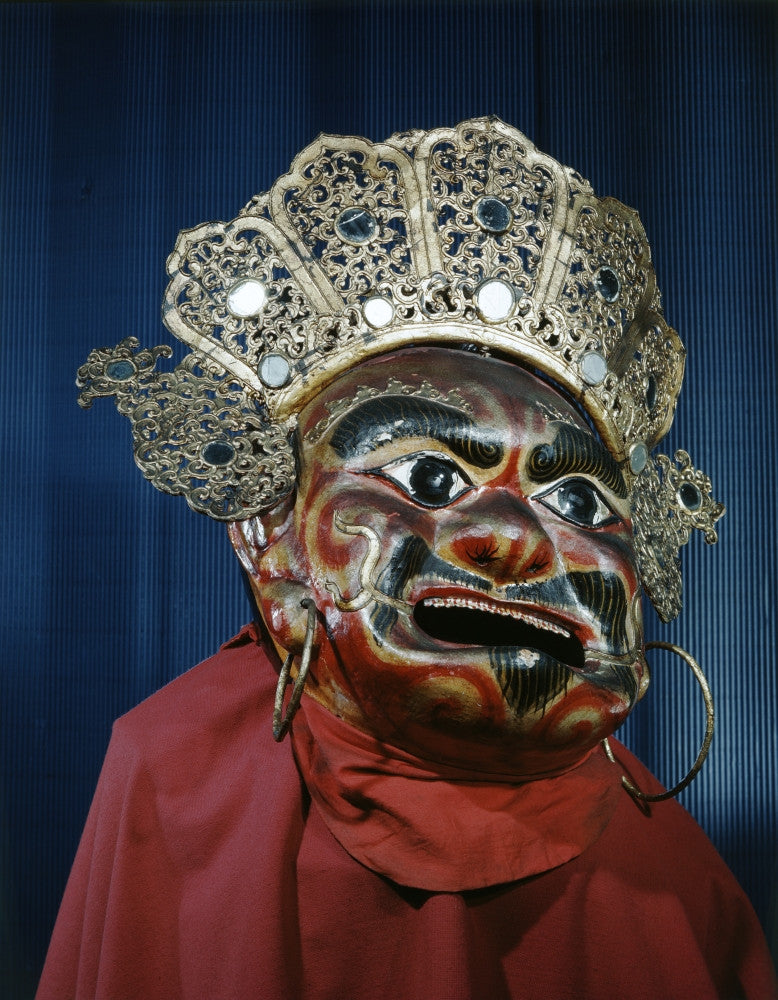 Tibet Traditional Papier-Mâché Mask Fine Art Print by Granger Collection