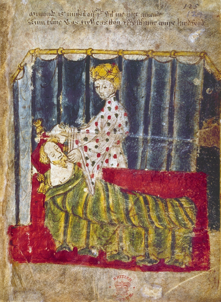Temptation of Sir Gawain Fine Art Print - Manuscript Illumination