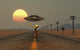Grey Alien Hitching a Ride Fine Art Print - UFO Encounter