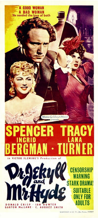 Dr. Jekyll and Mr. Hyde Movie Poster Print Featuring Spencer Tracy and Ingrid Bergman