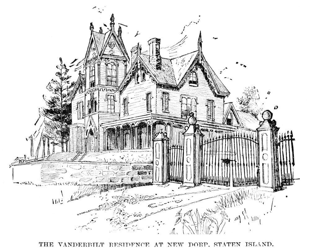 Vanderbilt Mansion Wood Engraving Fine Art Print (1885)