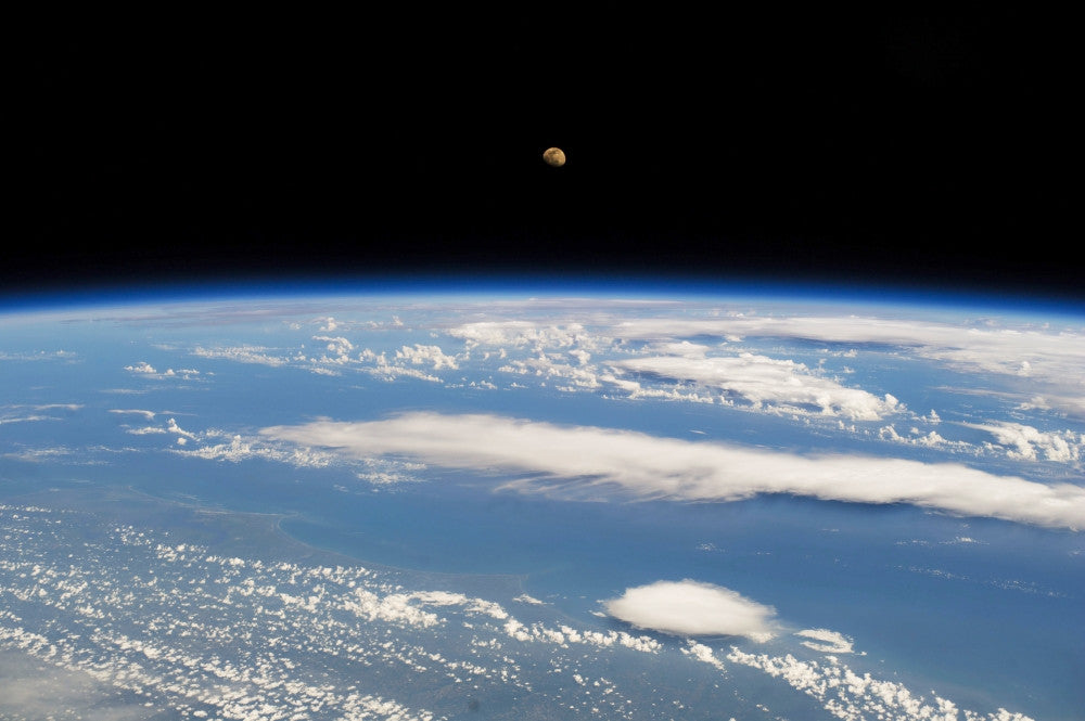 View of Earth and Moon from Space Fine Art Print by Panoramic Images