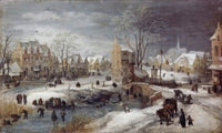 A Village In Winter Fine Art Print by Joos de Momper the Younger
