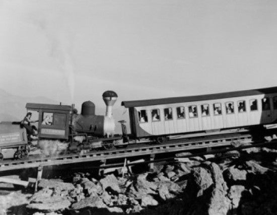 New Hampshire Cog Railway Train Approaching Mount Washington Poster Print
