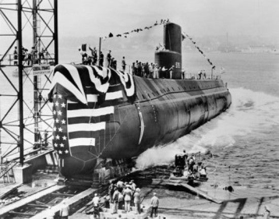 Launch of the Seawolf Class Nuclear Submarine Poster Print - Groton, Connecticut