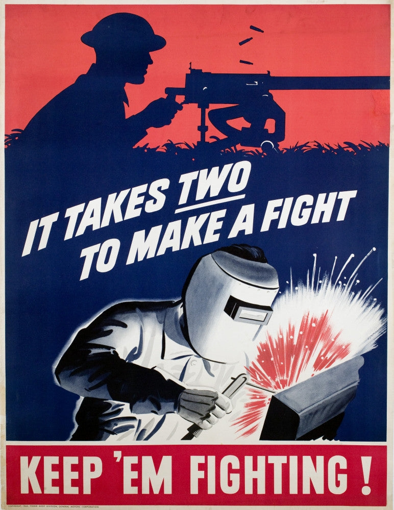 World War II Propaganda Poster - Keep 'Em Fighting