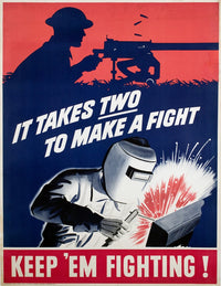 World War II Propaganda Poster - Keep 'Em Fighting