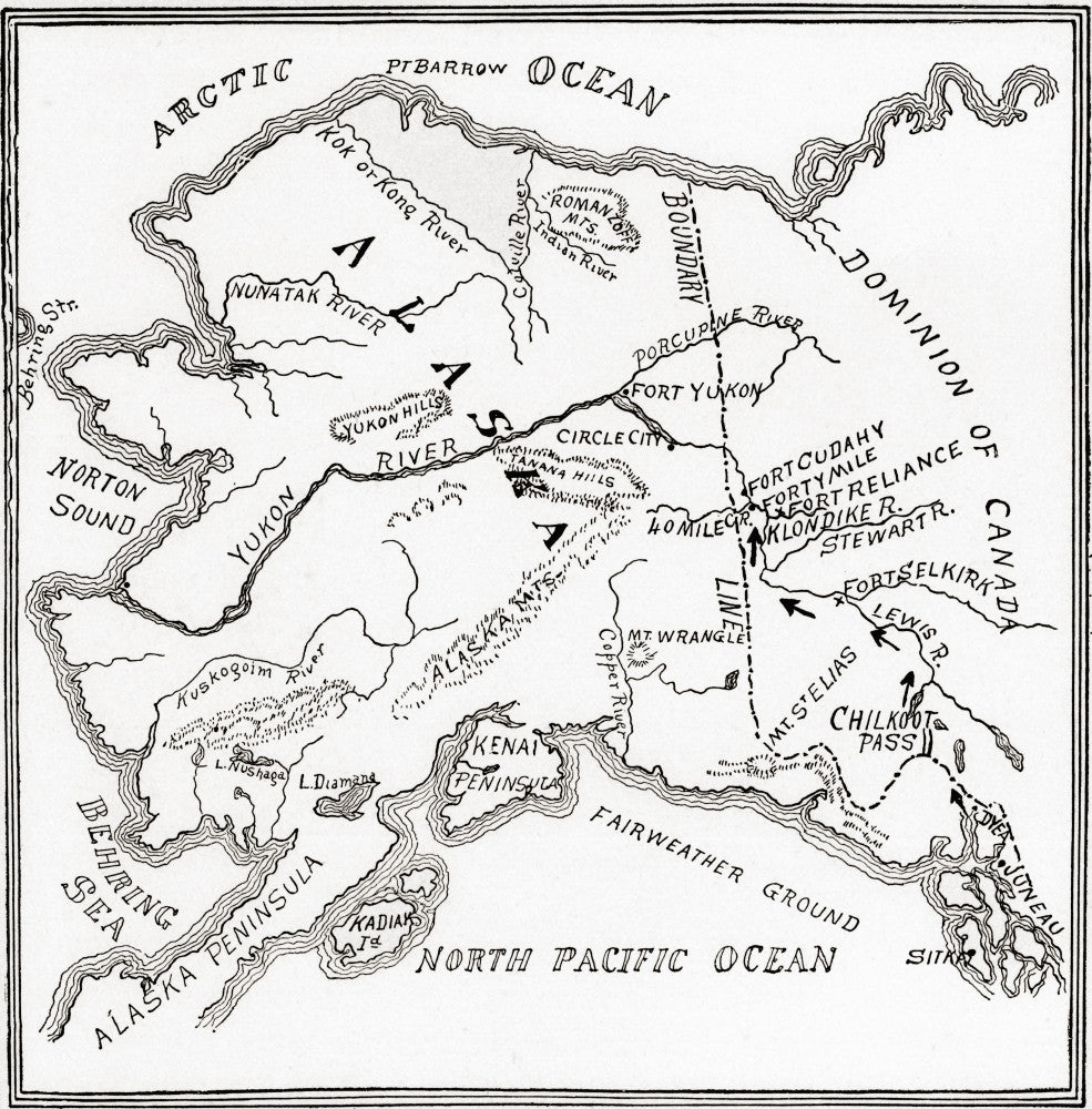 Historical Map of Klondike Gold Diggings by Ken Welsh