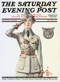 Saturday Evening Post 1918 Poster Print Featuring U.S. Army Woman