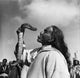 Snake Charmer Holding a Snake in Marrakesh, Morocco Poster Print