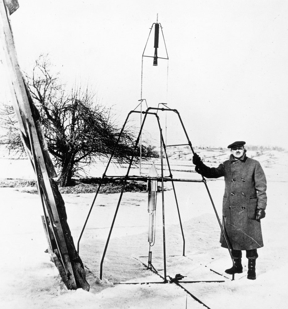 Robert H. Goddard Fine Art Print - First Liquid-Propellant Rocket