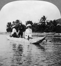 Guam Outrigger Canoe Tourists Fine Art Print, C1910 by Granger Collection