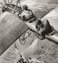 British Monoplane vs. Etrich-Rumpler Taube WWI Fine Art Print by Hilary Jane Morgan