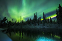 Aurora Reflection on Clearwater River Fine Art Print by Steven Miley