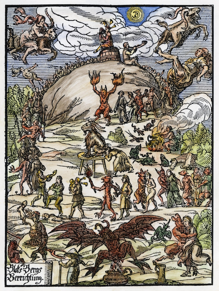 Walpurgis Night Woodcut Print from Leipzig, 1669 by Granger Collection