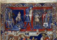 David and Goliath Illumination from 12th Century English Bible Fine Art Print