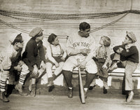 Babe Ruth Photograph Talking to Children - 1924 Print
