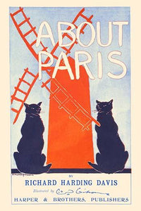 Two Black Cats with Red Windmill Art Print by Edward Penfield