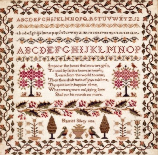 Embroidered Sampler Tapestry Fine Art Print - 1834, 1838