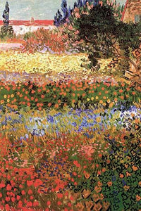 Flowering Garden with Path Fine Art Print by Vincent Van Gogh