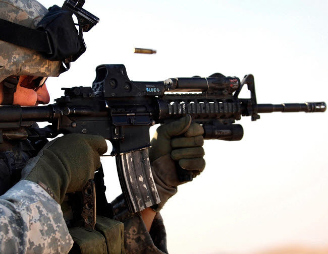 US Army Soldier Aiming Fine Art Print by Stocktrek Images