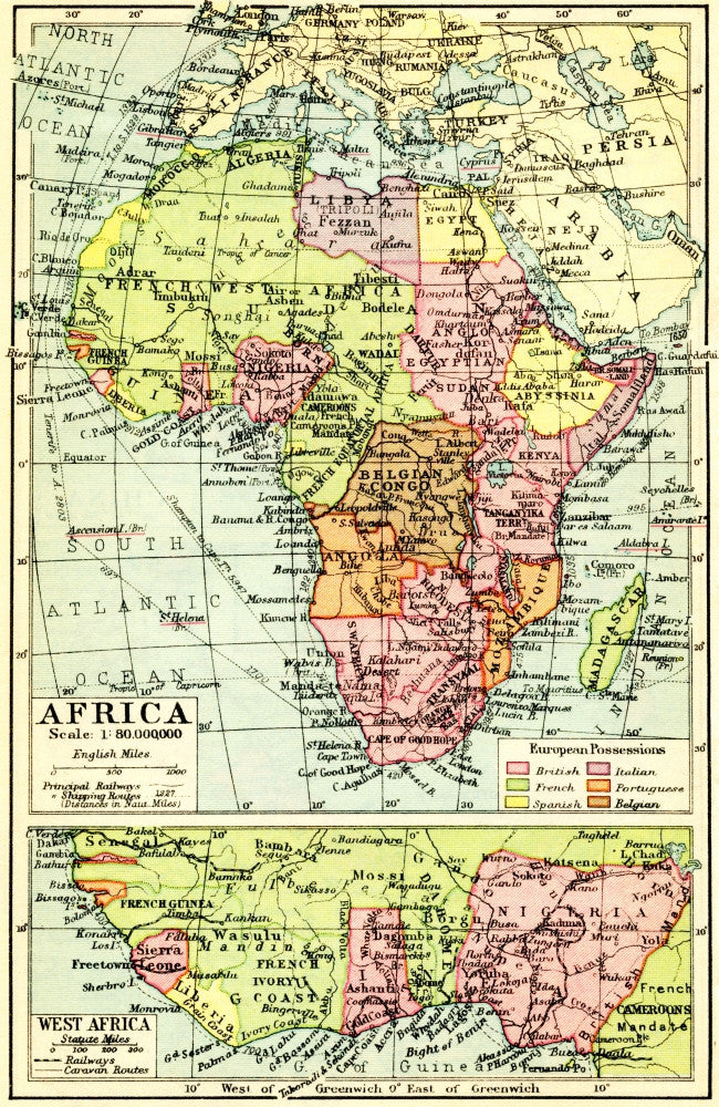 1930s Africa Map Fine Art Print by Hilary Jane Morgan