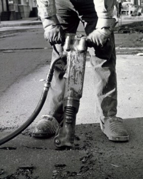 Detail of a Worker Using a Jackhammer Fine Art Print