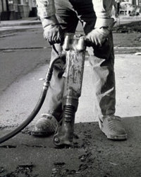 Detail of a Worker Using a Jackhammer Fine Art Print