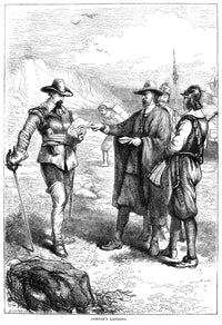 Samuel Gorton Landing in Boston 1648 Wood Engraving Poster Print by Granger