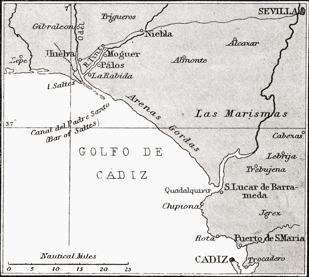 Map of the Spanish Coast Fine Art Print by Hilary Jane Morgan