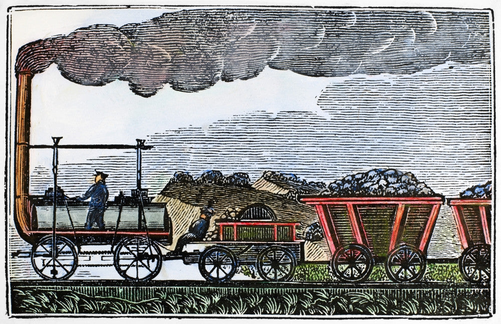 England Railroad Fine Art Print - Train Transporting Coal, 1835