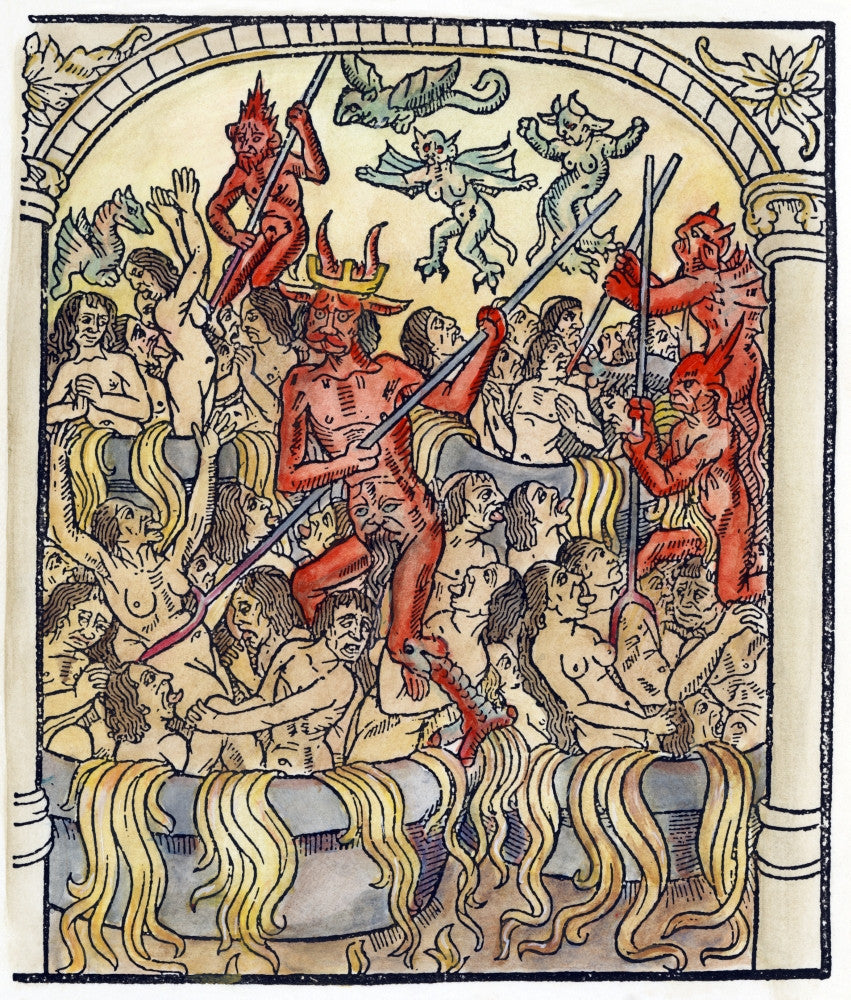 Hell: Seven Deadly Sins Fine Art Print - French Woodcut, 1496