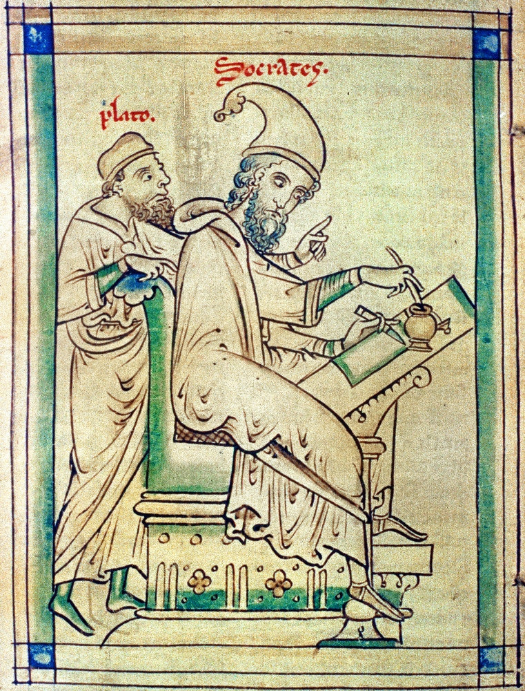 Plato with Socrates 13th Century Manuscript Illumination Print