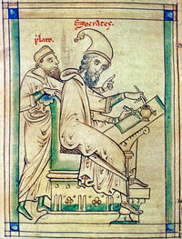 Plato with Socrates 13th Century Manuscript Illumination Print