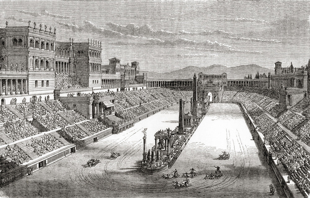 A Chariot Race in Ancient Rome Fine Art Print by Ken Welsh