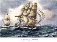 USS Constitution Engagement Lithograph Print by Edward Mueller
