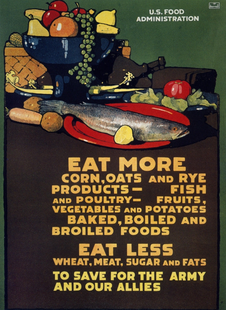World War I 'Eat More, Eat Less' Poster Print by Granger Collection