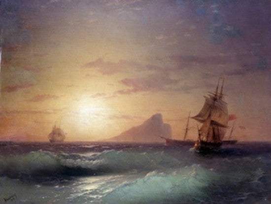 Passing the Rock of Gibraltar Fine Art Print by Ivan Aivazovsky