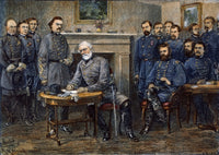 Lee's Surrender at Appomattox Court House - Wood Engraving Poster Print