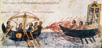 Warfare: Greek Fire Fine Art Print – Byzantine Manuscript Illumination