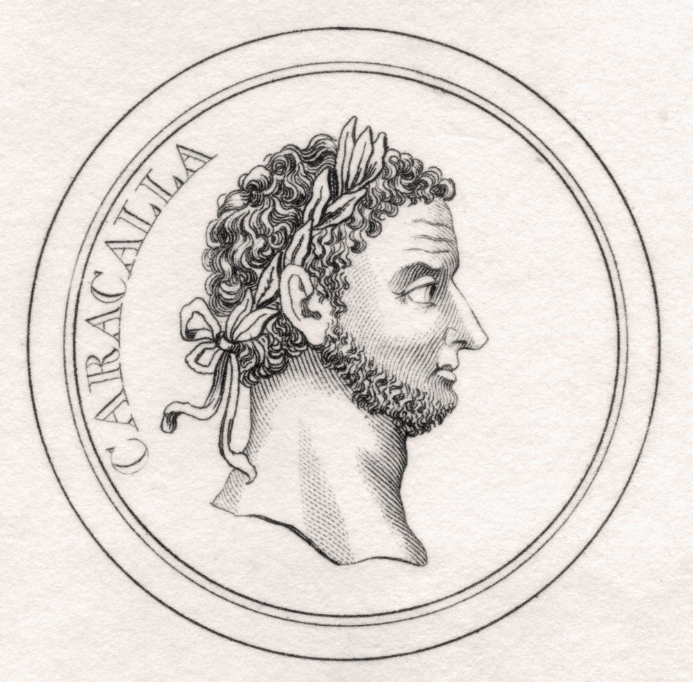Caracalla Roman Emperor Fine Art Print from 1825 Historical Dictionary