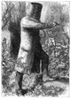 Ned Kelly Line Engraving Print - Australian Bandit in Armor
