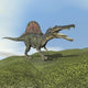 Spinosaurus Dinosaur Walking on Grass Fine Art Print