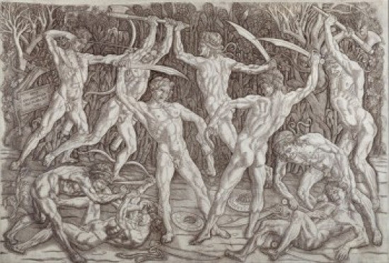 Battle of Ten Naked Men Engraving by Antonio del Pollaiuolo - Metropolitan Museum of Art