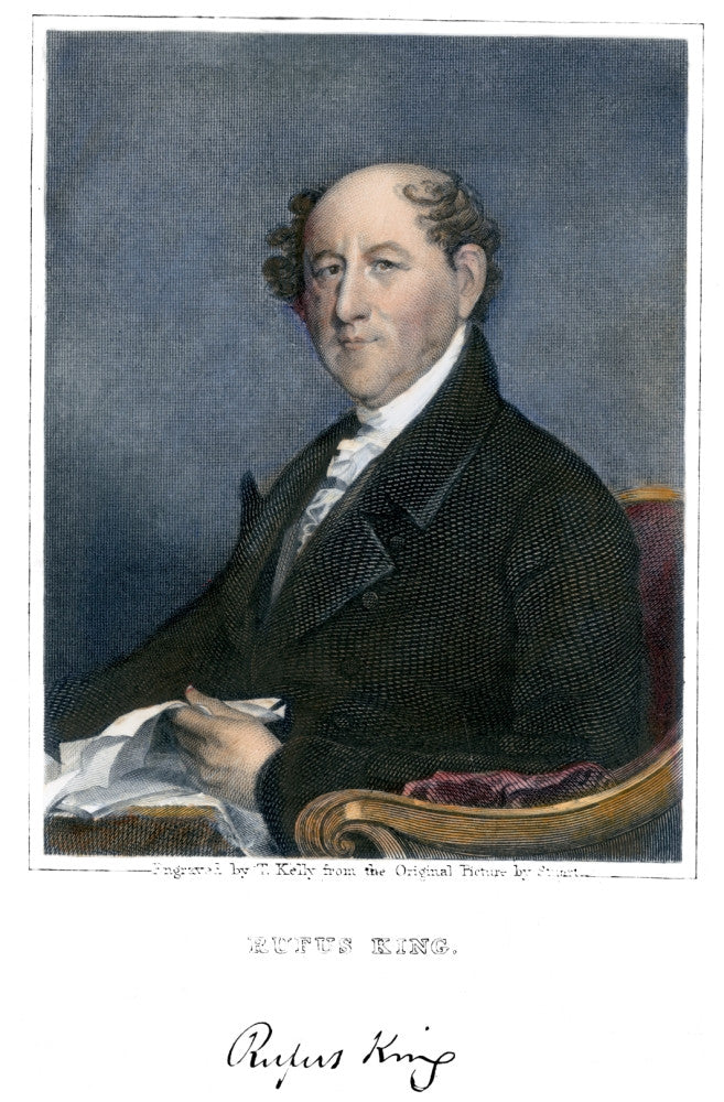 Rufus King Color Engraving Fine Art Print - 1836